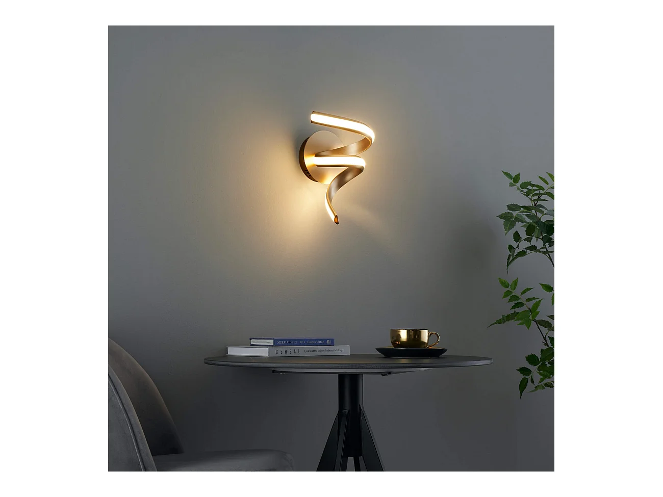 Applique ruban doré spirale LED - Kauai