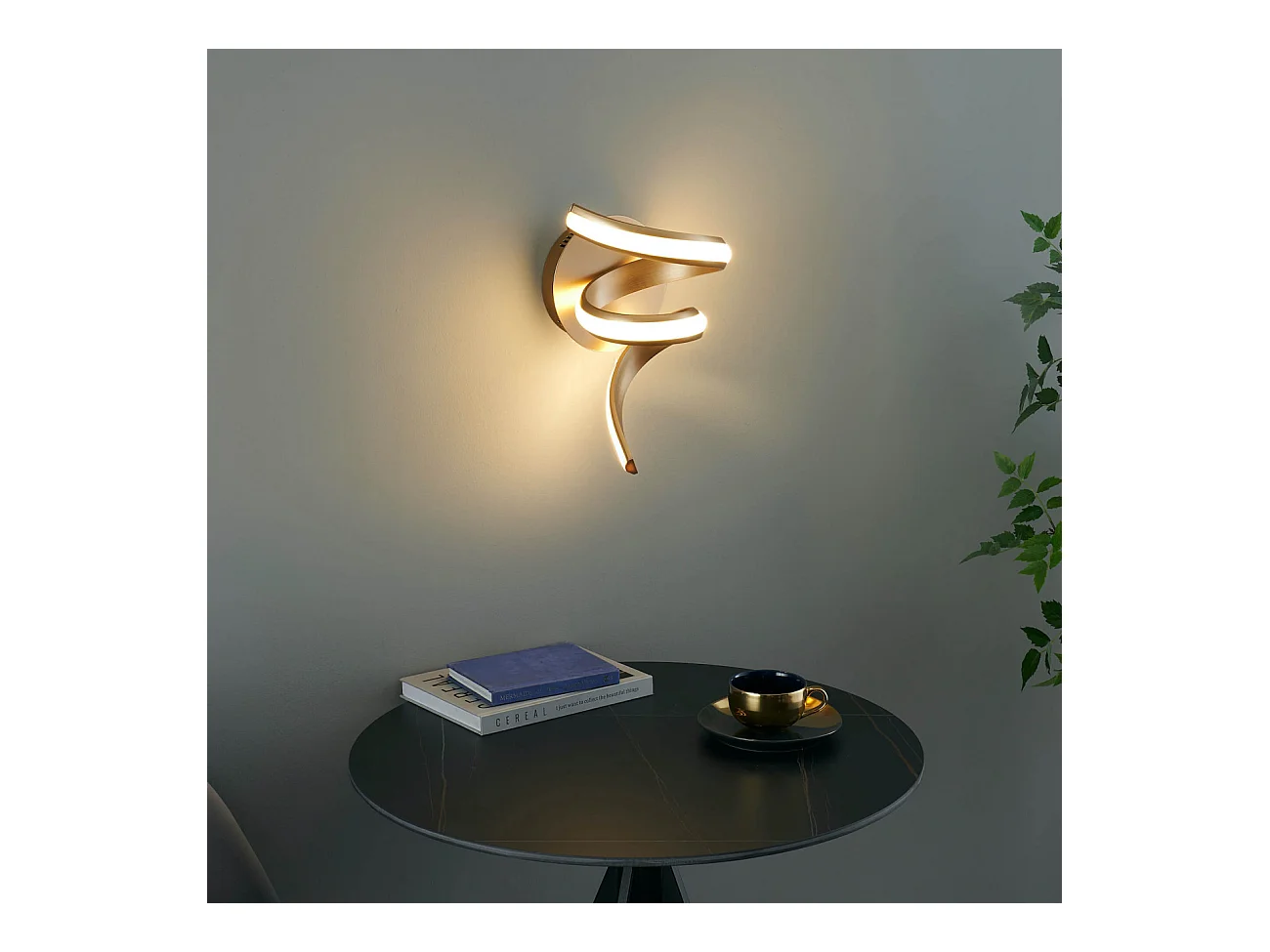 Applique ruban doré spirale LED - Kauai