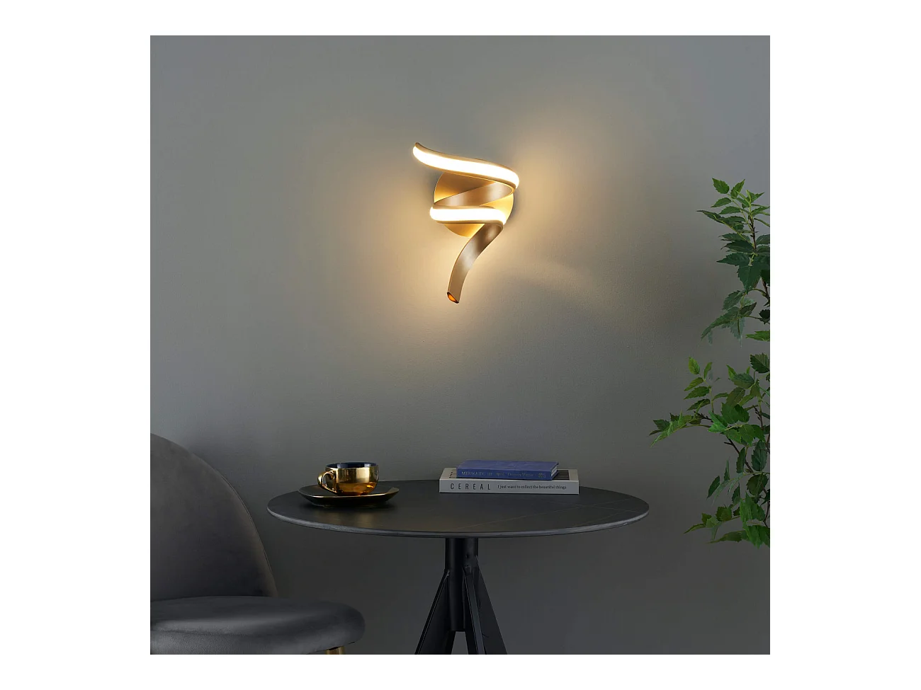 Applique ruban doré spirale LED - Kauai