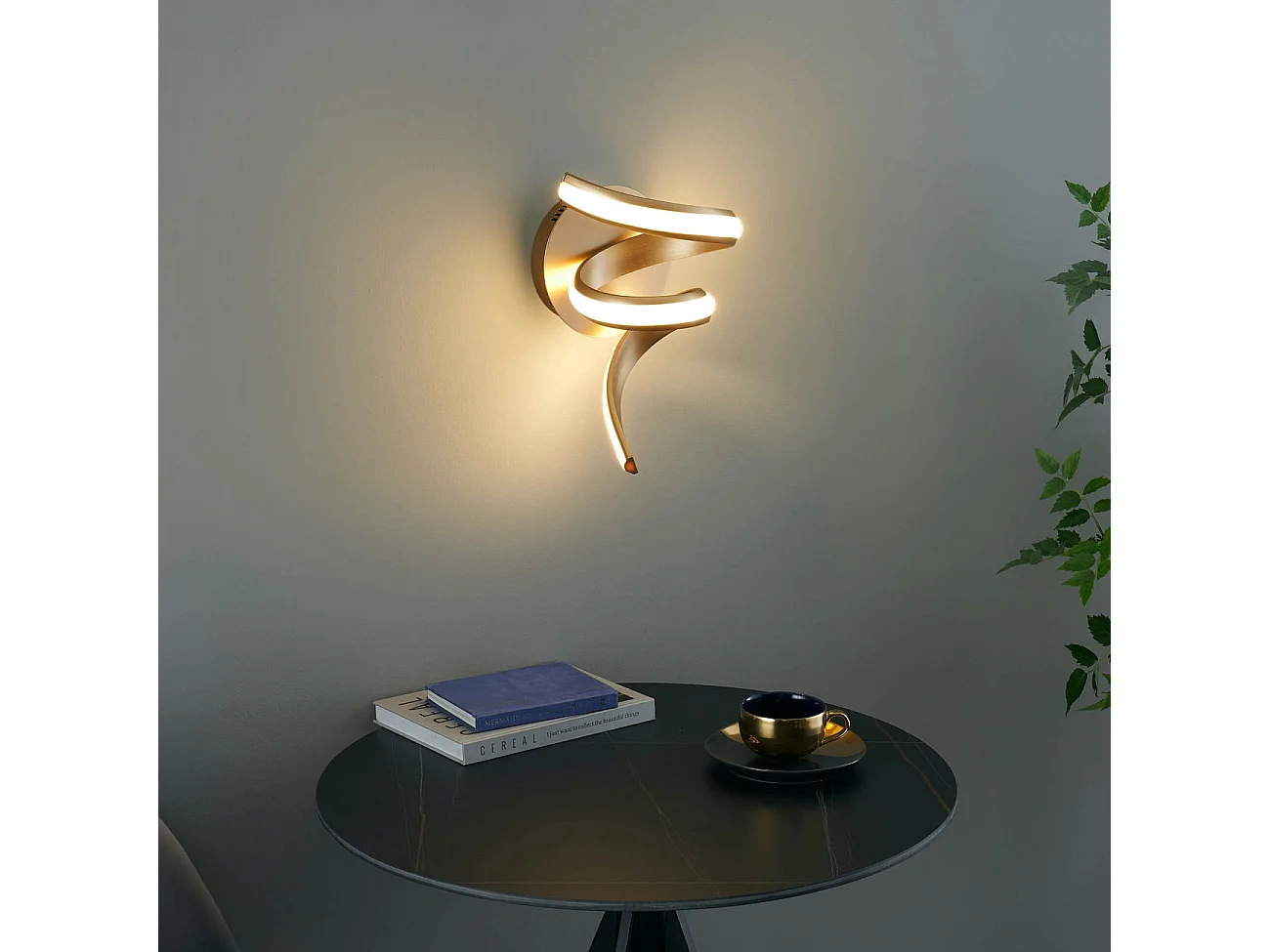 Applique ruban doré spirale LED - Kauai