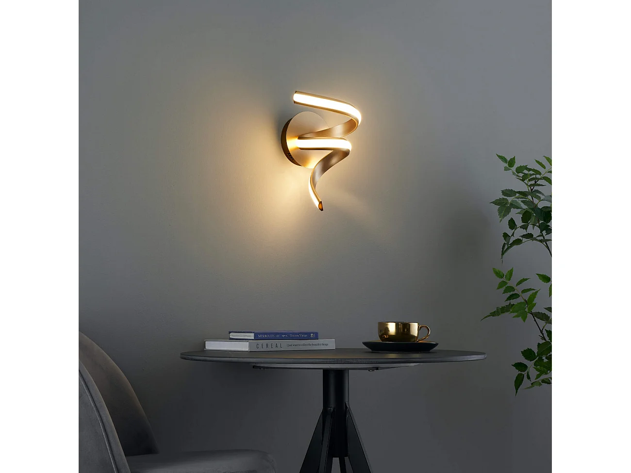 Applique ruban doré spirale LED - Kauai