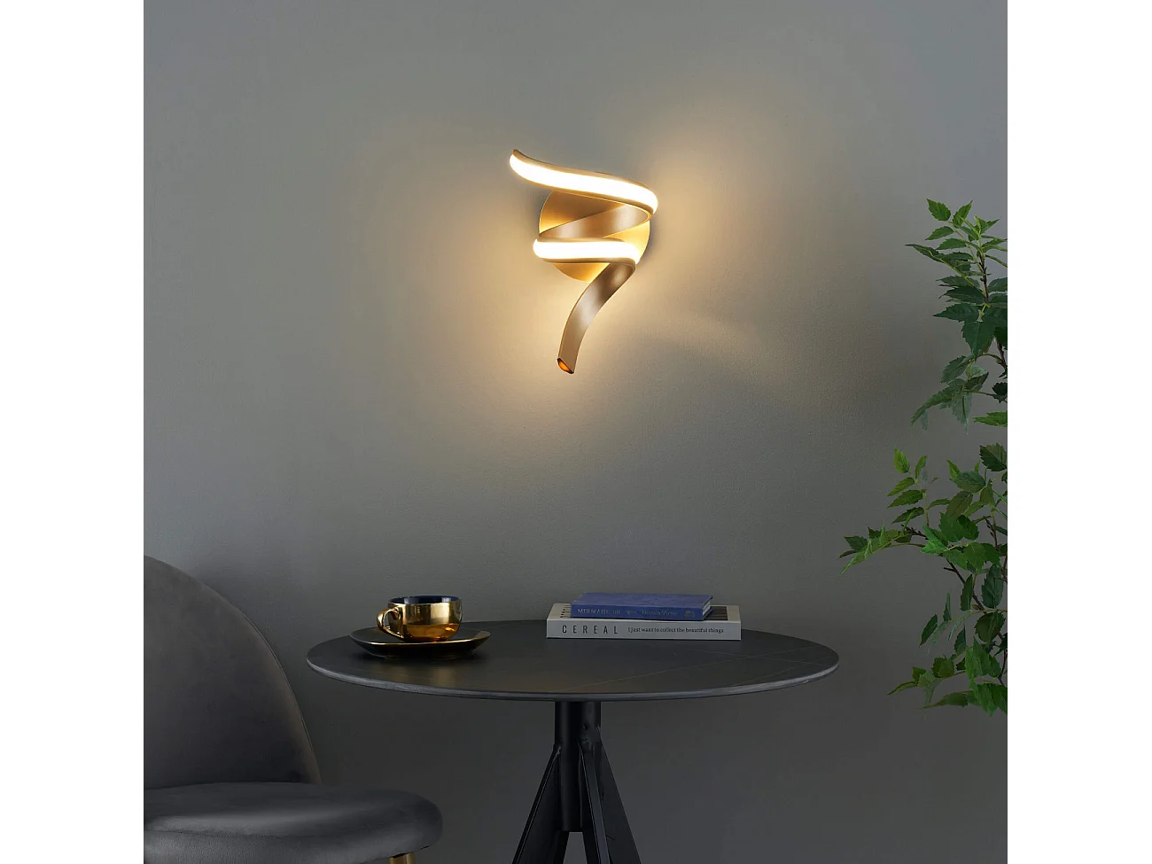 Applique ruban doré spirale LED - Kauai