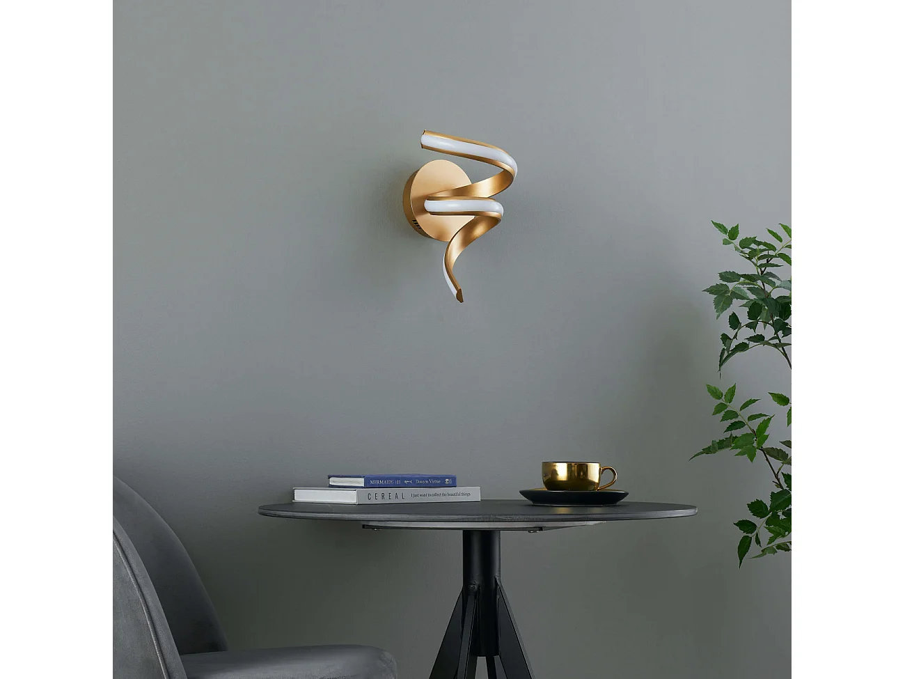 Applique ruban doré spirale LED - Kauai