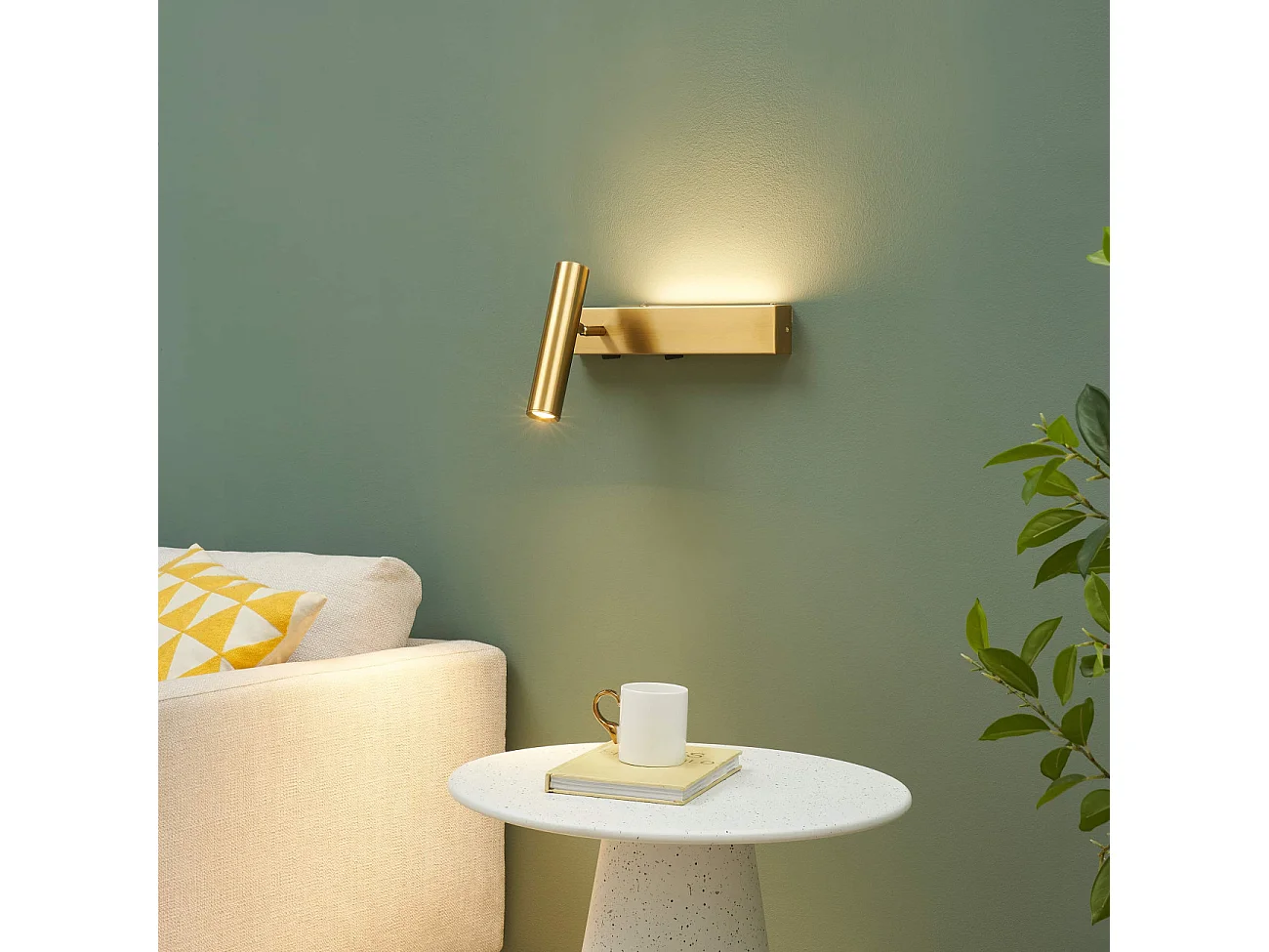 Applique laiton tête de lit liseuse gauche avec interrupteur - Lodvi