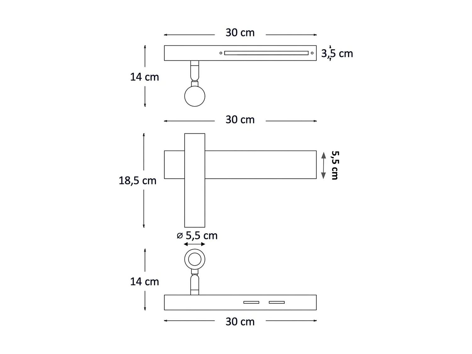 Applique laiton tête de lit liseuse gauche avec interrupteur - Lodvi - GAUCHE