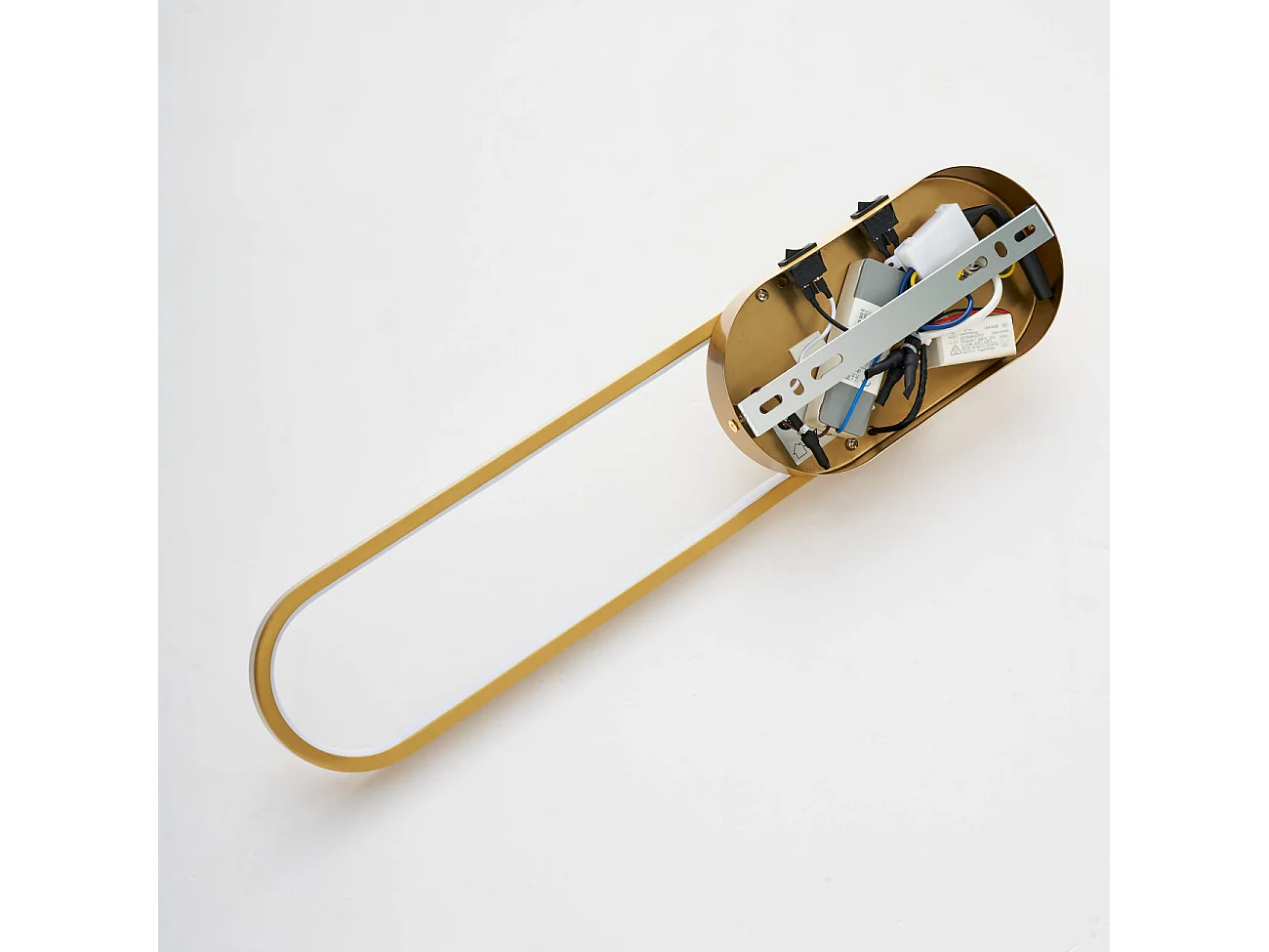 Applique liseuse LED intégrée finition laiton double interrupteur - Jena