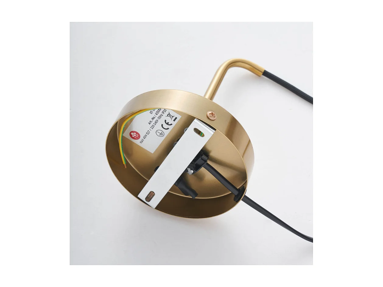 Applique dorée en verre avec câble et interrupteur - Robyn