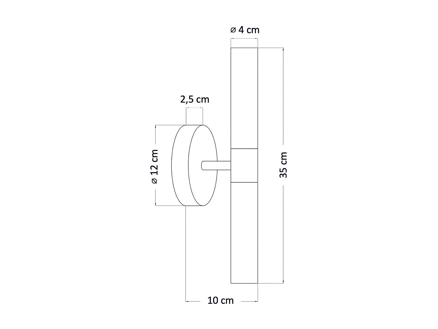 Applique noire avec double tube en verre blanc - Loreto