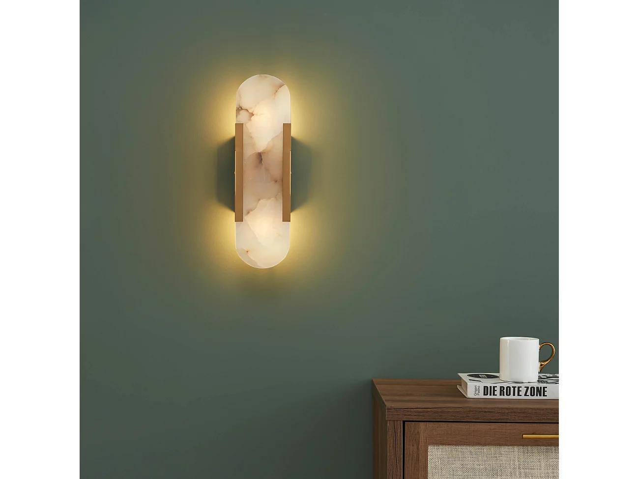 Applique chic métal doré et albâtre blanc - Enola