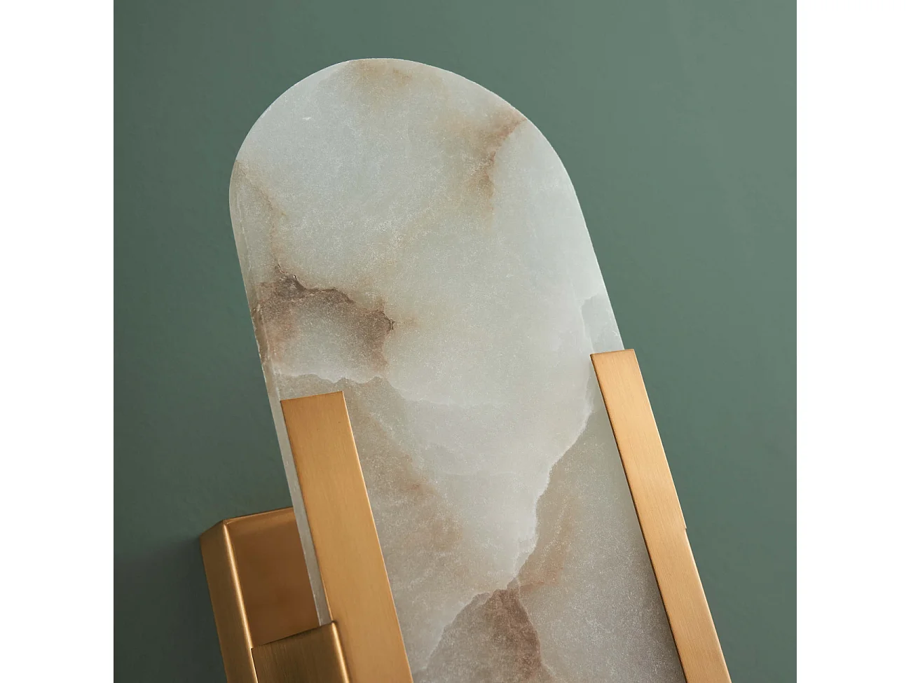 Applique chic métal doré et albâtre blanc - Enola