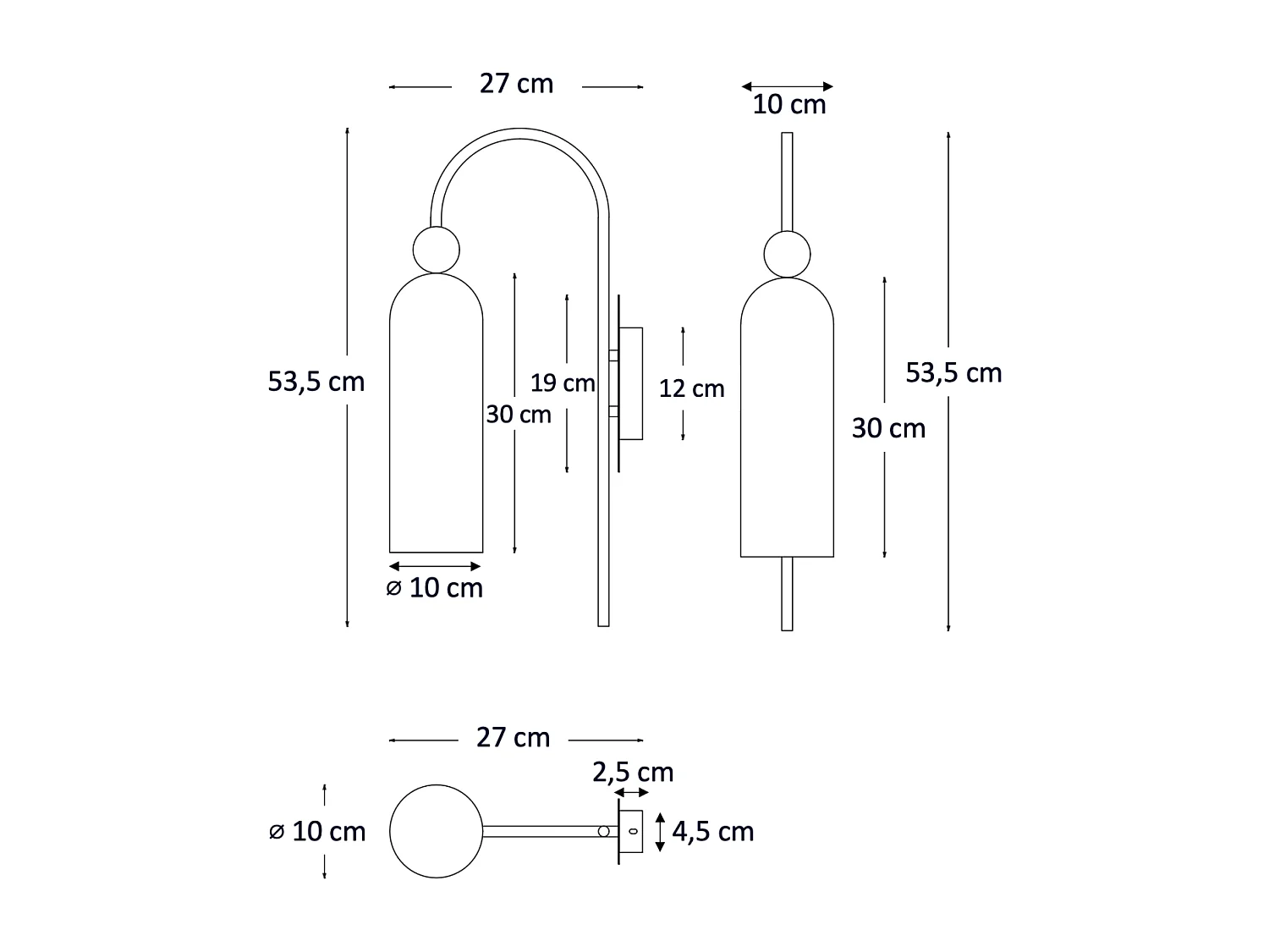 Applique cloche dorée verre ambré texturé - Leonora