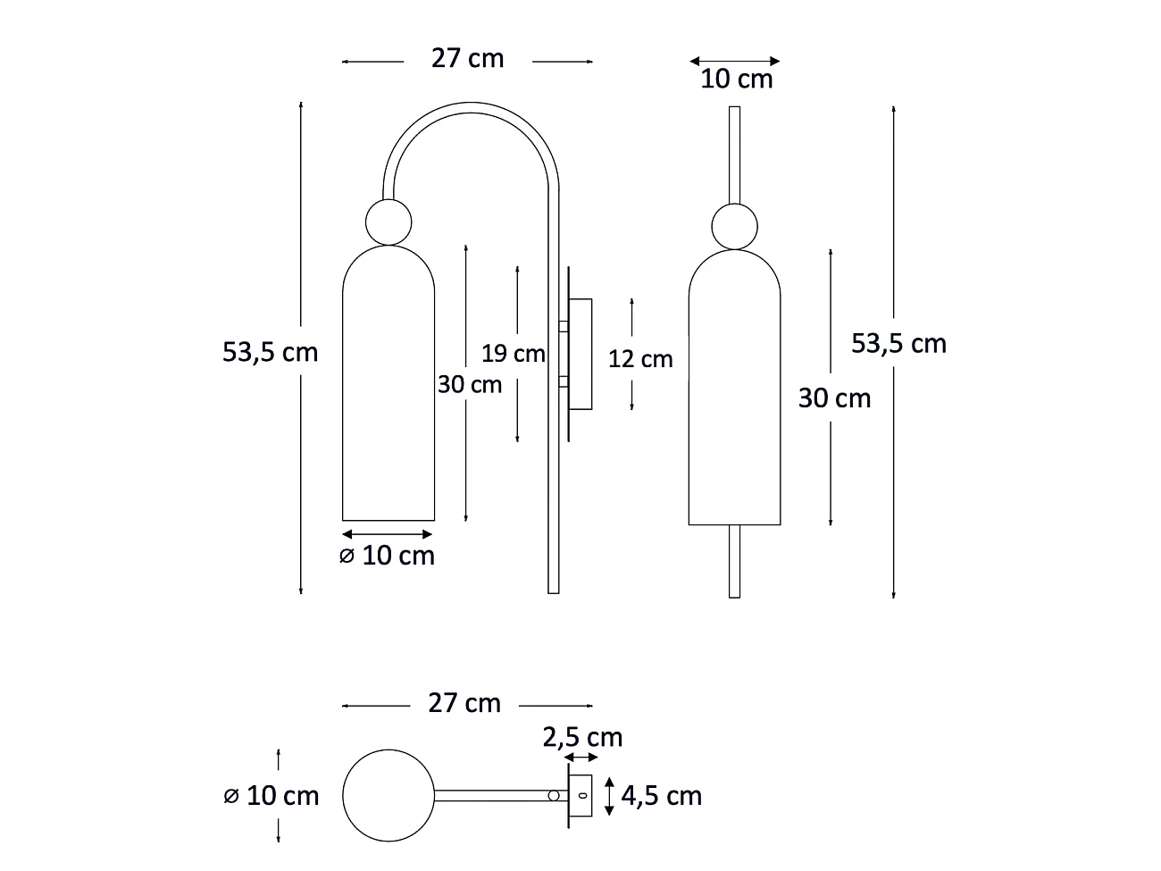 Applique cloche dorée verre ambré texturé - Leonora