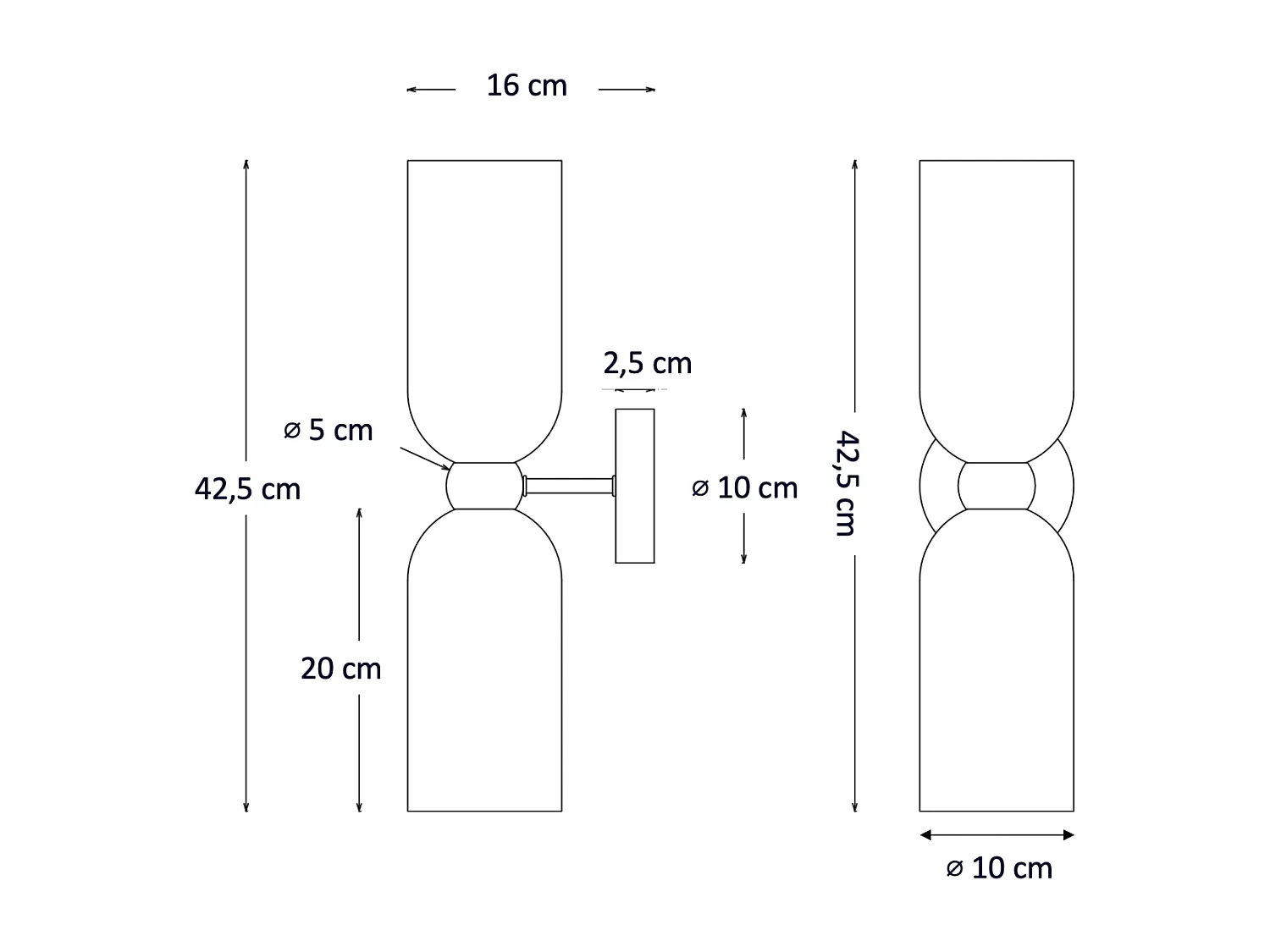 Applique double verre texturé ambré - Leonora