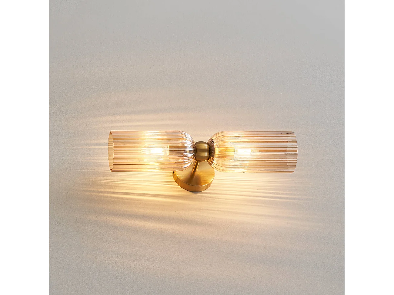 Applique double verre texturé ambré - Leonora