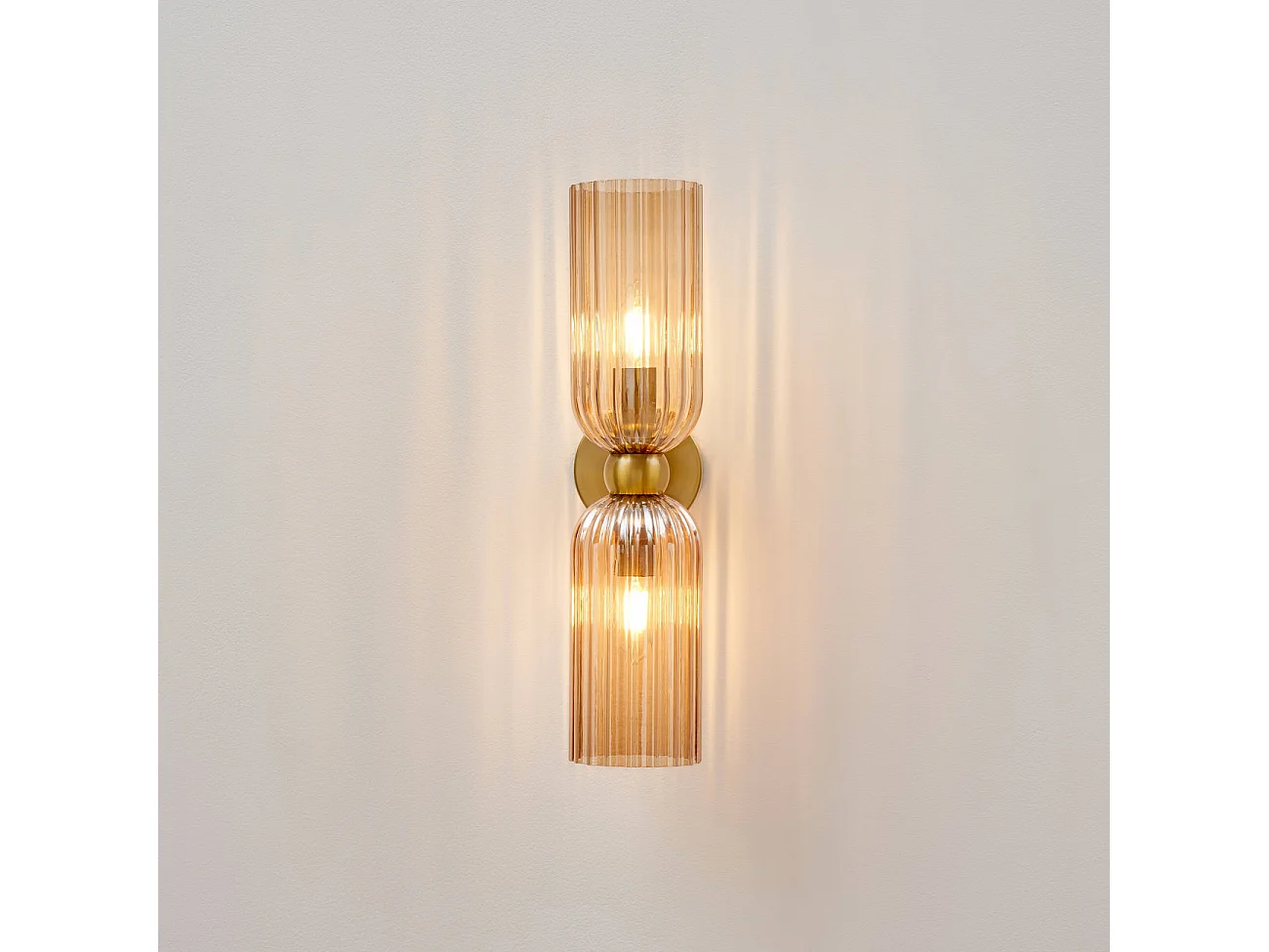 Applique double verre texturé ambré - Leonora