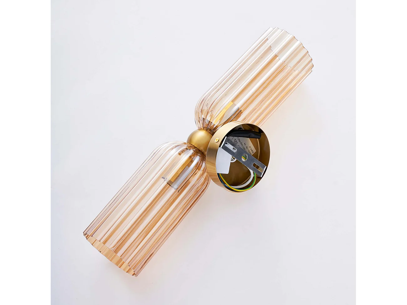 Applique double verre texturé ambré - Leonora