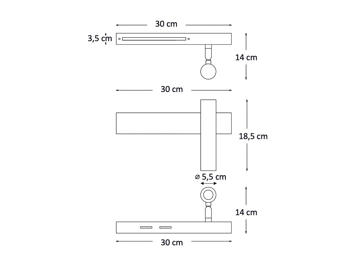 Applique laiton tête de lit liseuse droite - Lodvi