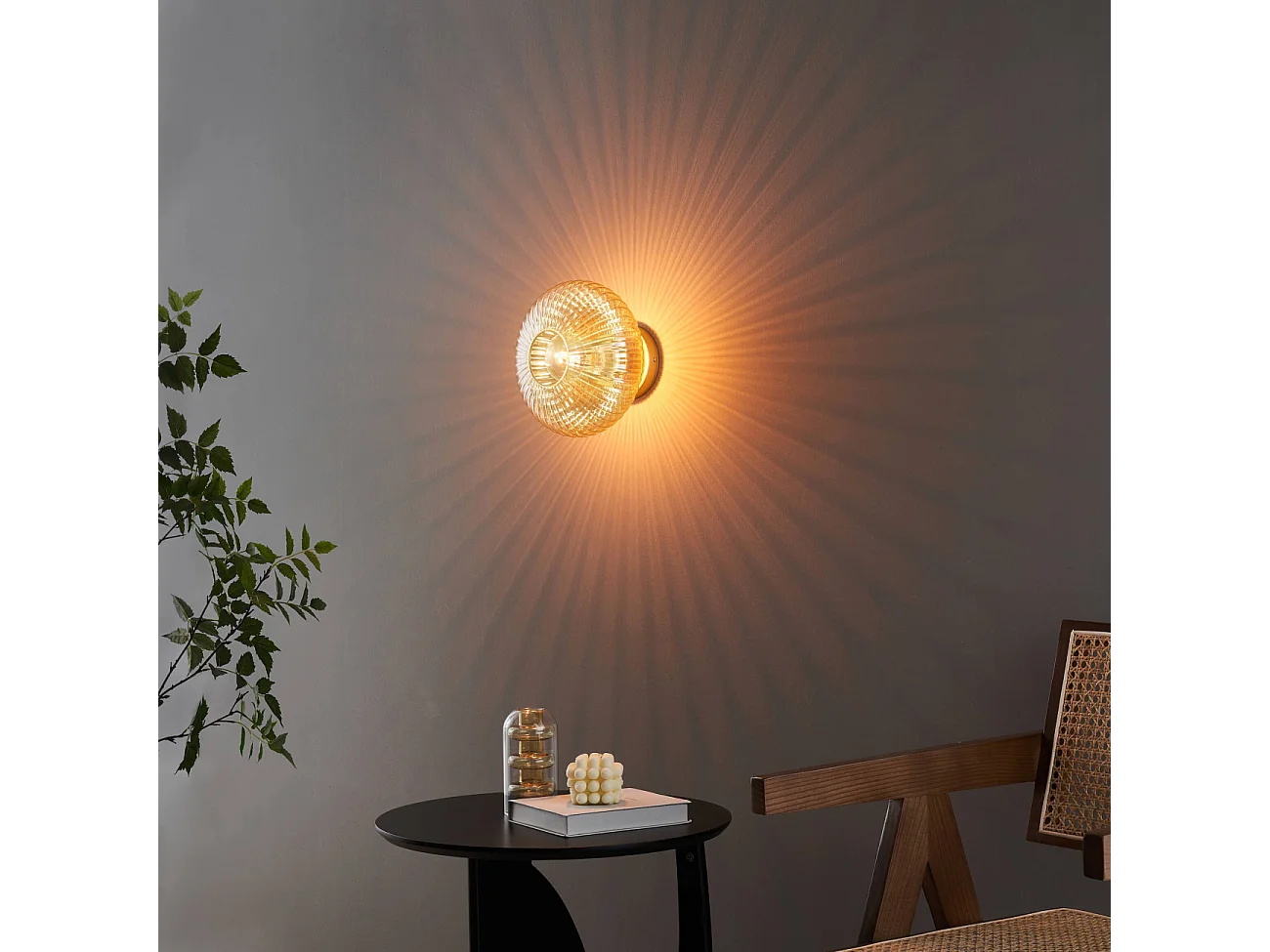 Applique ou spot verre strié multi reflets - Ambrine