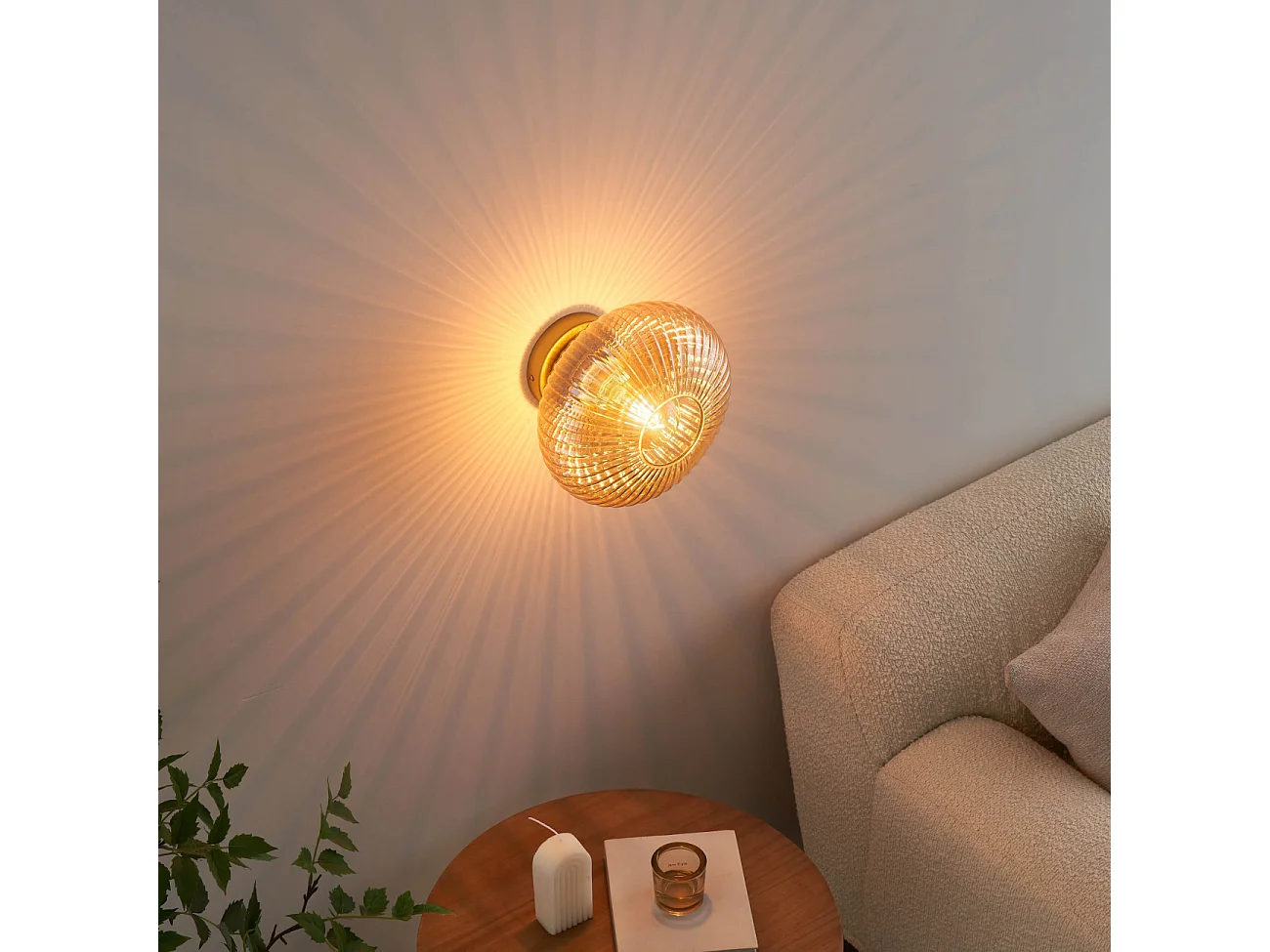 Applique ou spot verre strié multi reflets - Ambrine