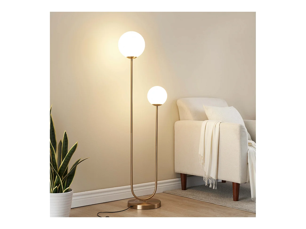 Lampadaire scandinave double éclairage - Ciarella