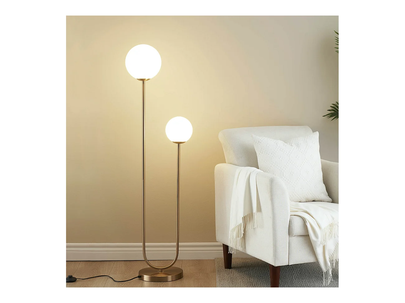 Lampadaire scandinave double éclairage - Ciarella