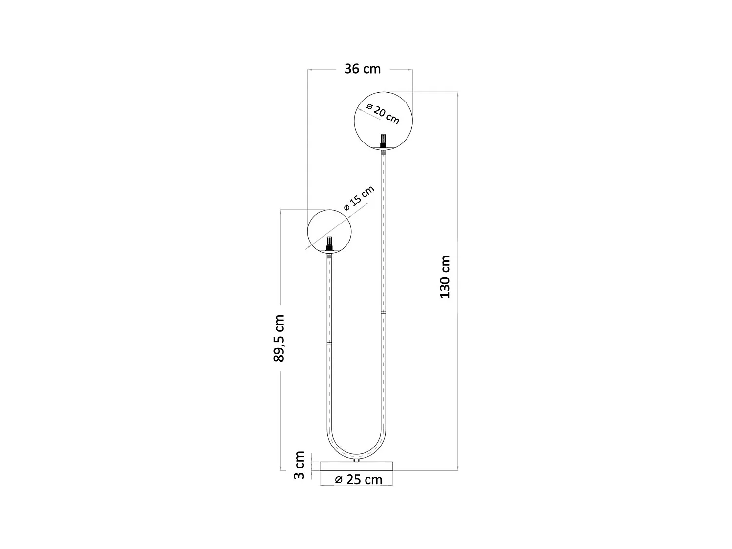 Lampadaire scandinave double éclairage - Ciarella