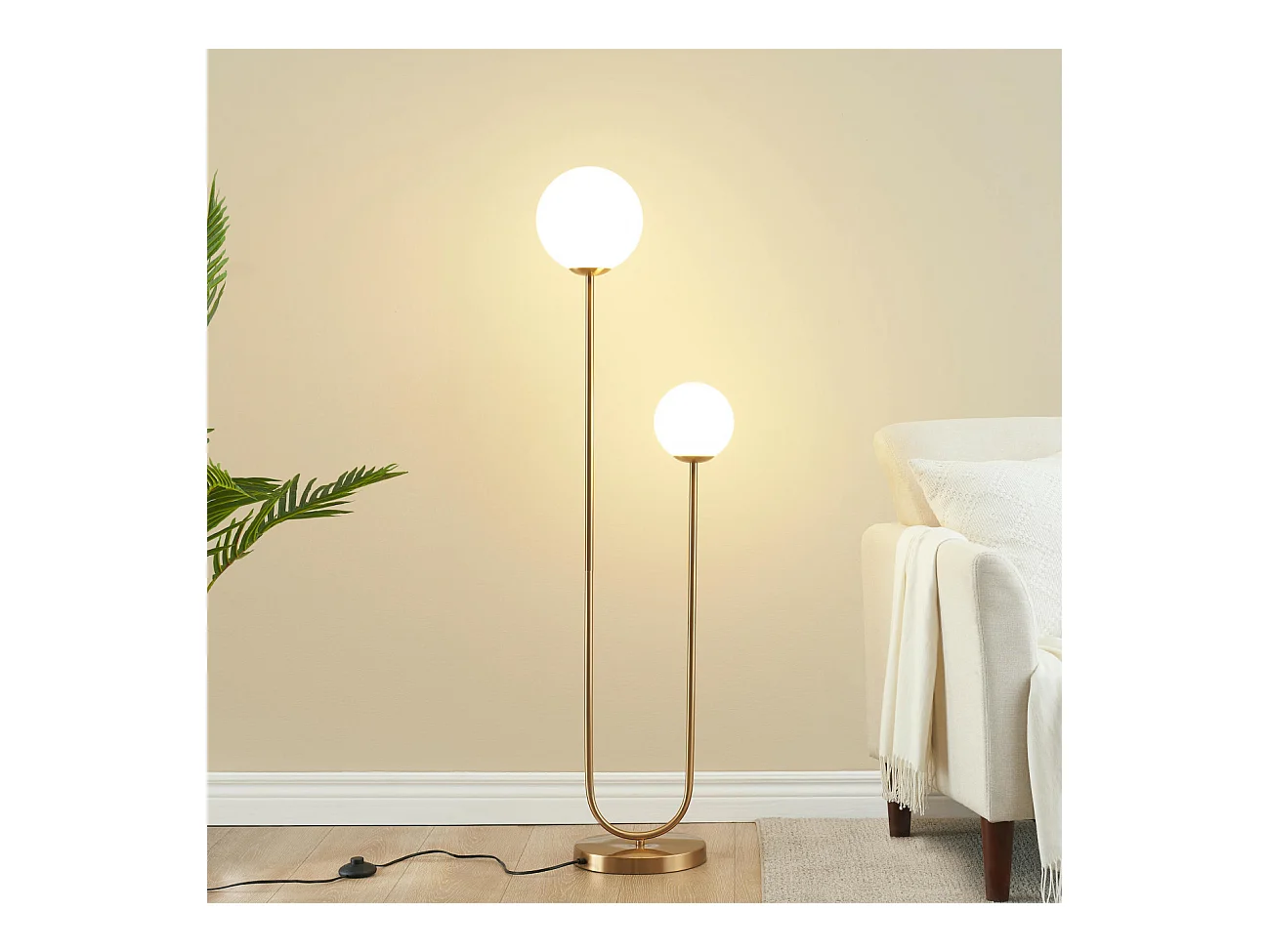 Lampadaire scandinave double éclairage - Ciarella