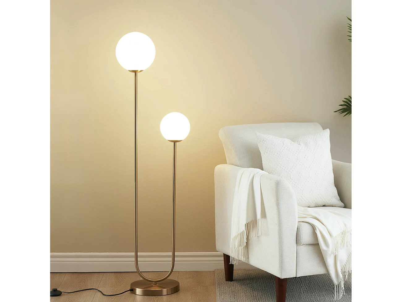 Lampadaire scandinave double éclairage - Ciarella
