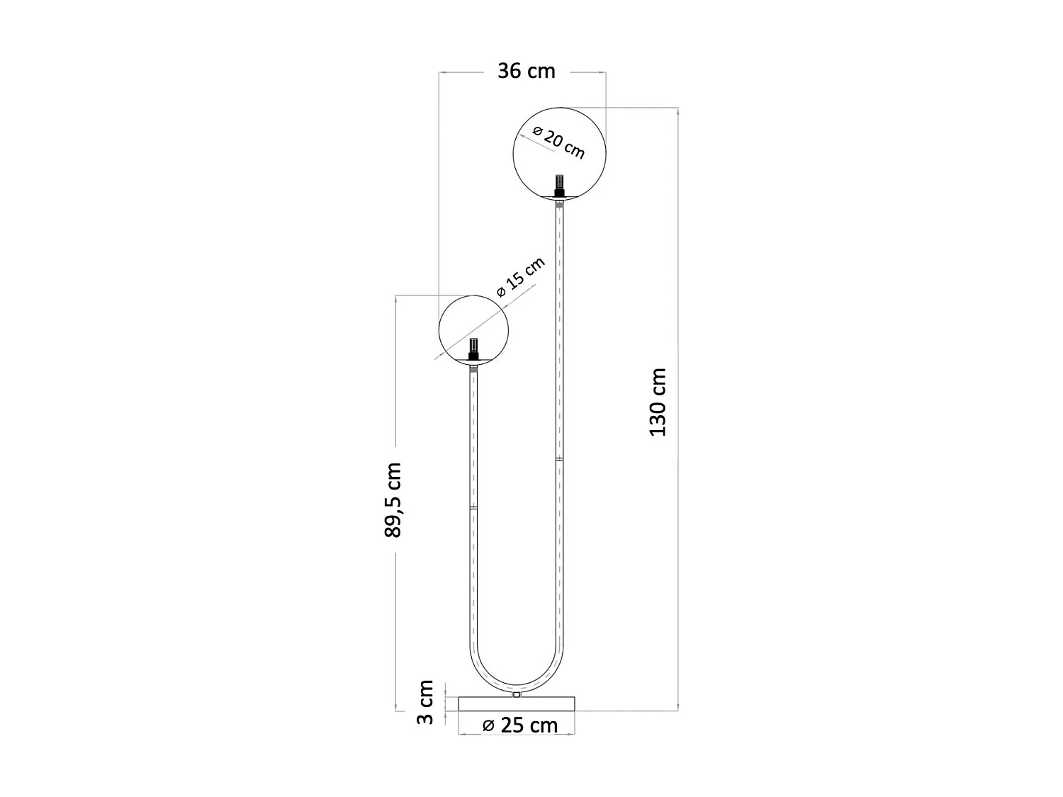 Lampadaire scandinave double éclairage - Ciarella