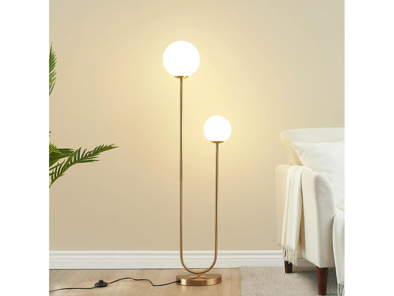Lampadaire scandinave double éclairage - Ciarella