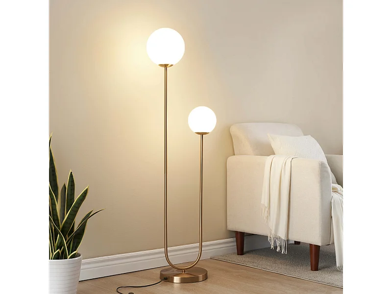 Lampadaire scandinave double éclairage - Ciarella