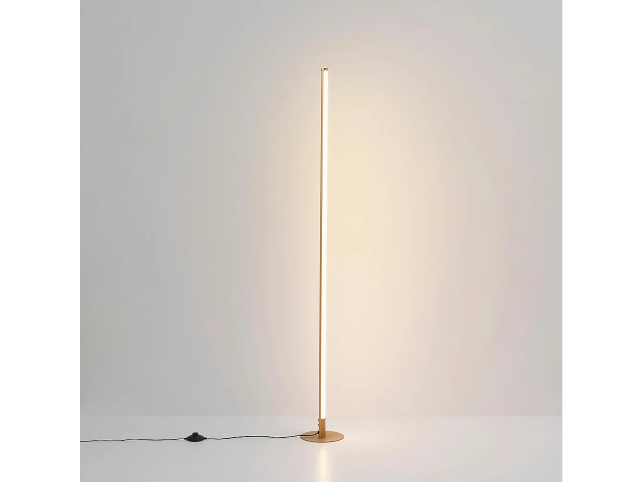 Lampadaire doré design LED minimaliste variateur intégré 150 cm - Sloane