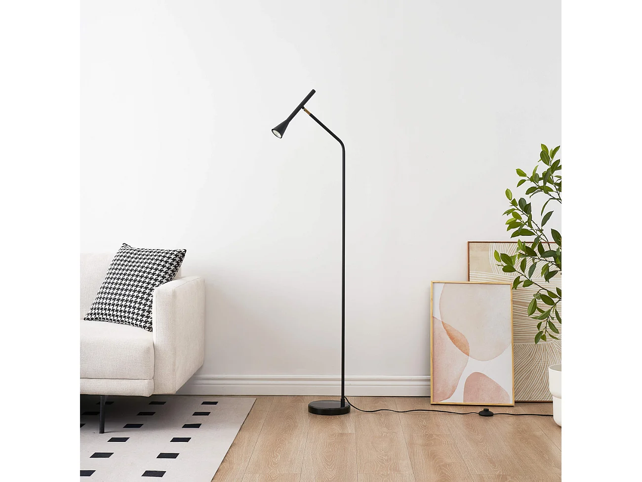 Lampadaire minimaliste grande liseuse noire 150 cm - Holen