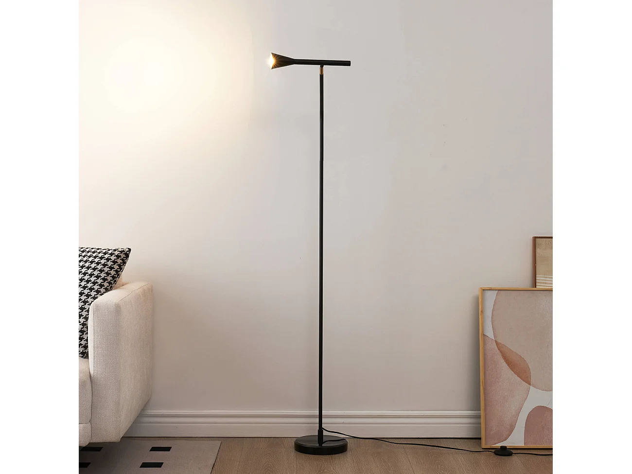 Lampadaire minimaliste grande liseuse noire 150 cm - Holen