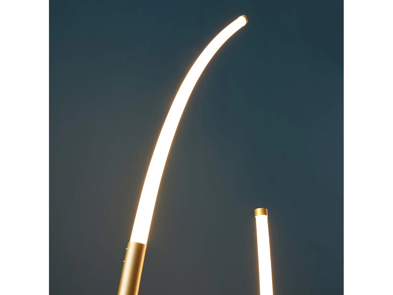 Lampadaire doré deux arcs ultra design LED dimmable - Moa
