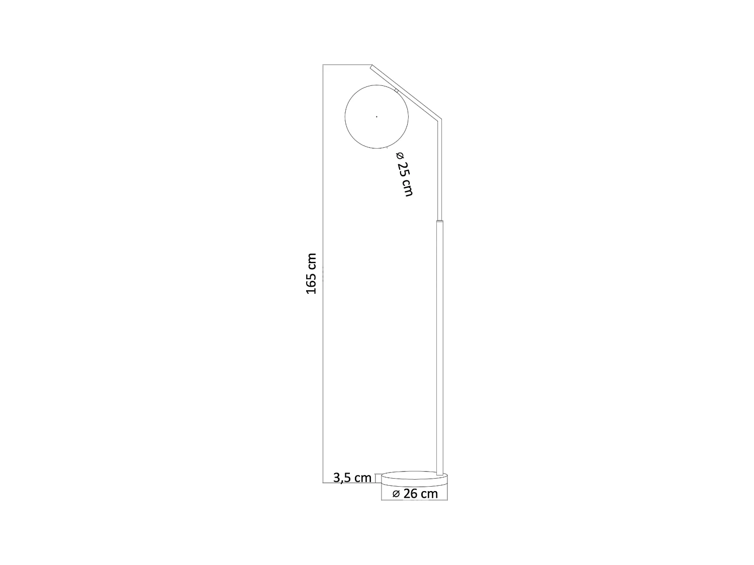 Lampadaire ultra epuré blanc et laiton - Molia