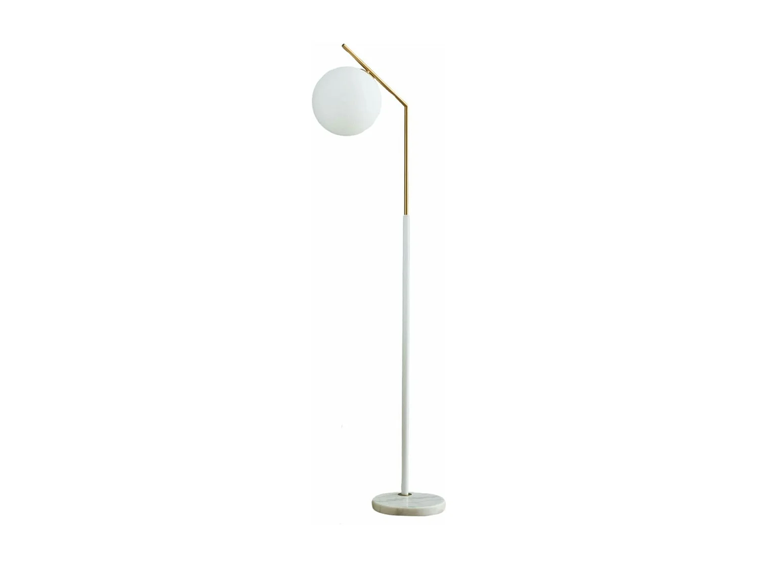 Lampadaire ultra epuré blanc et laiton - Molia