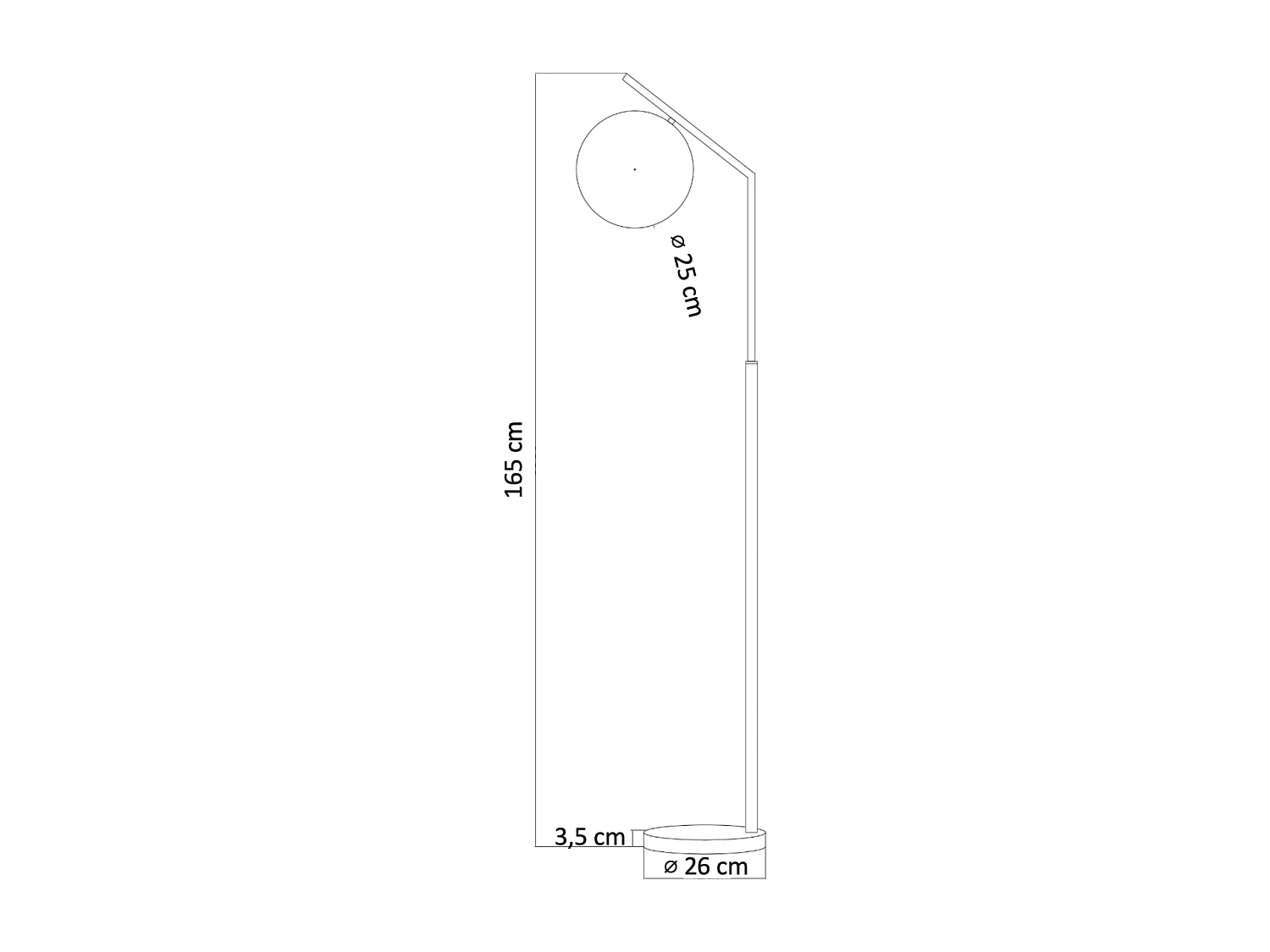 Lampadaire ultra epuré blanc et laiton - Molia