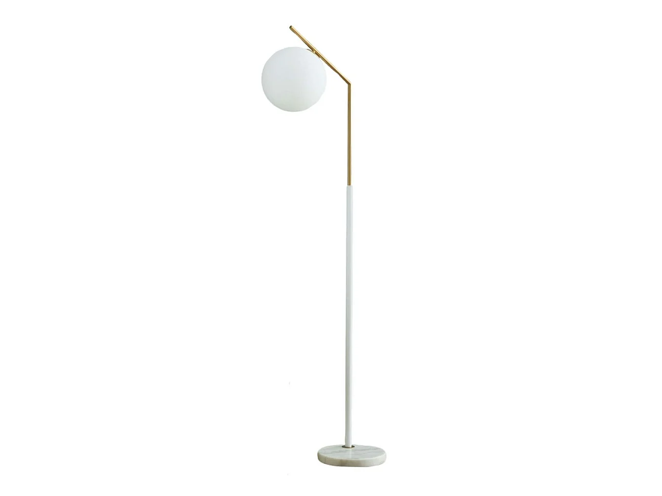 Lampadaire ultra epuré blanc et laiton - Molia