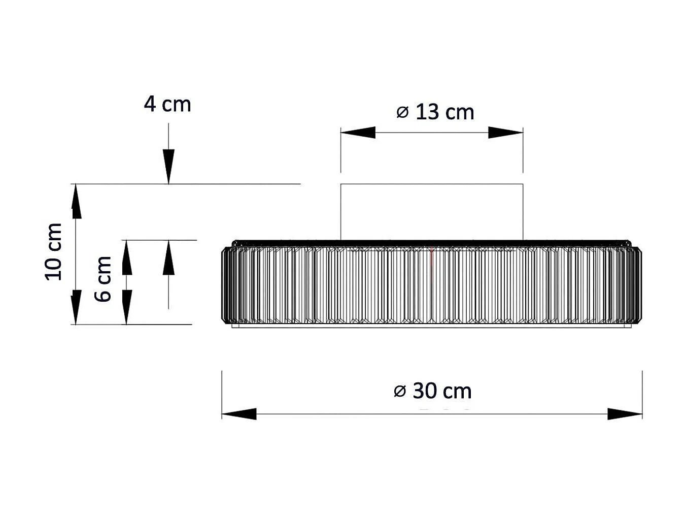 Plafonnier ou applique verre ambré et cannelé - Damian