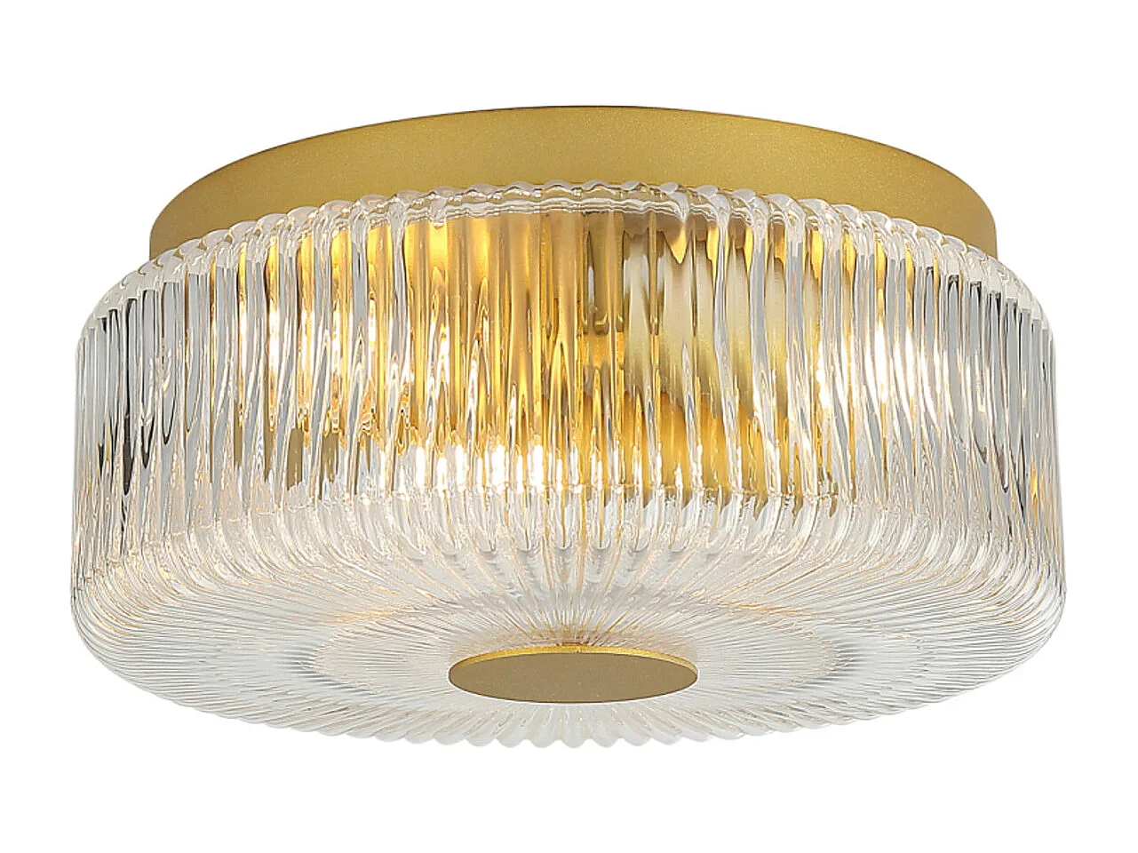 Petit plafonnier spot doré ou applique 30 cm avec verre texturé - Paolina