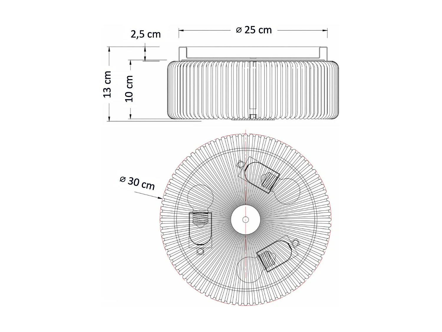 Petit plafonnier spot doré ou applique 30 cm avec verre texturé - Paolina