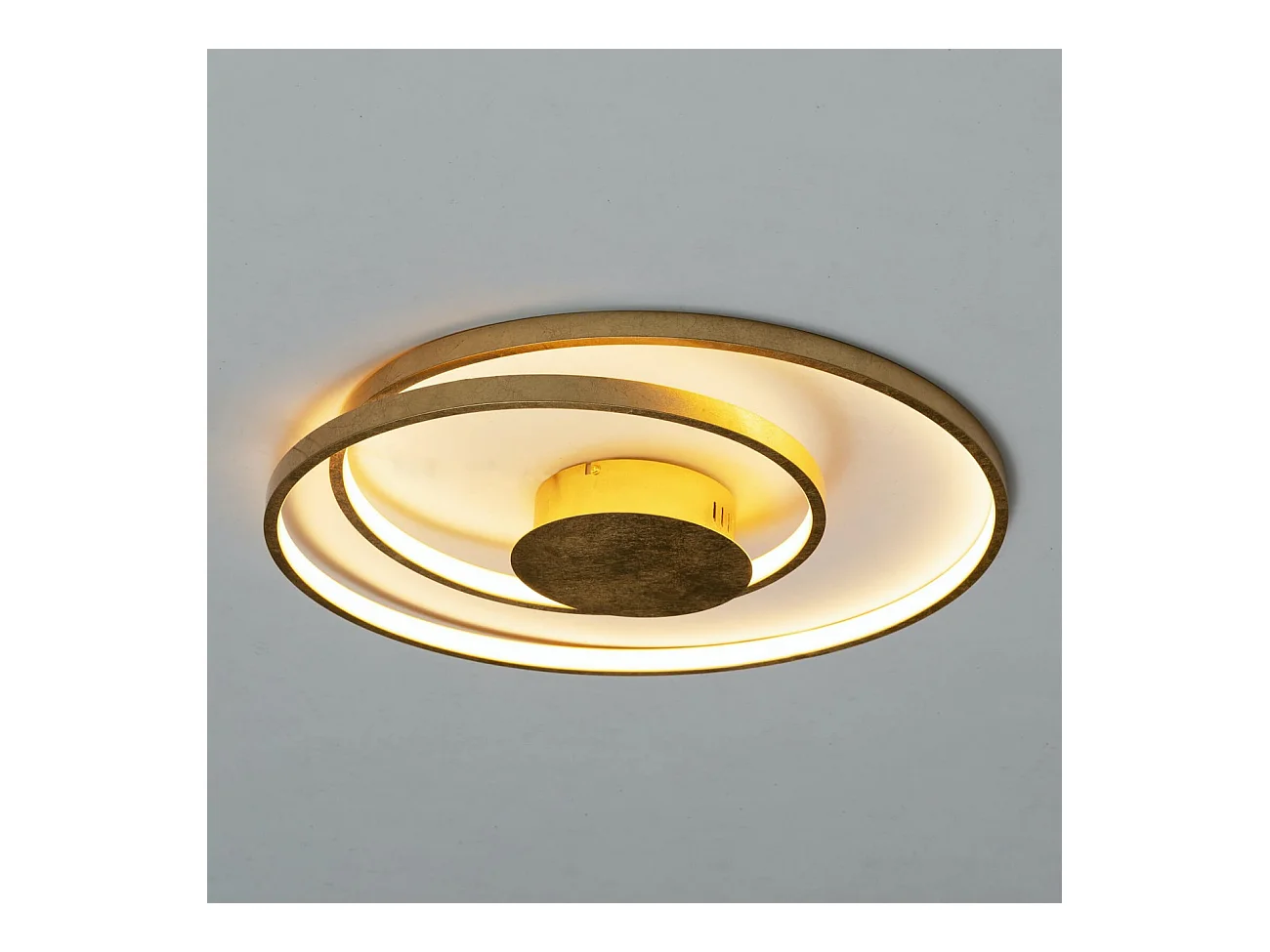 Plafonnier doré double boucle LED - Millenium