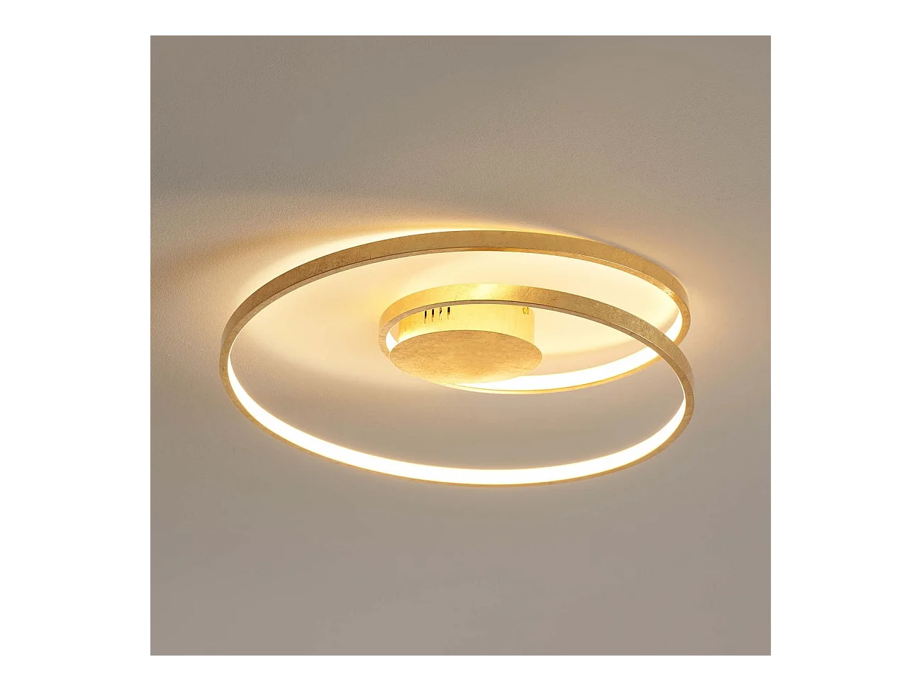 Plafonnier doré double boucle LED - Millenium