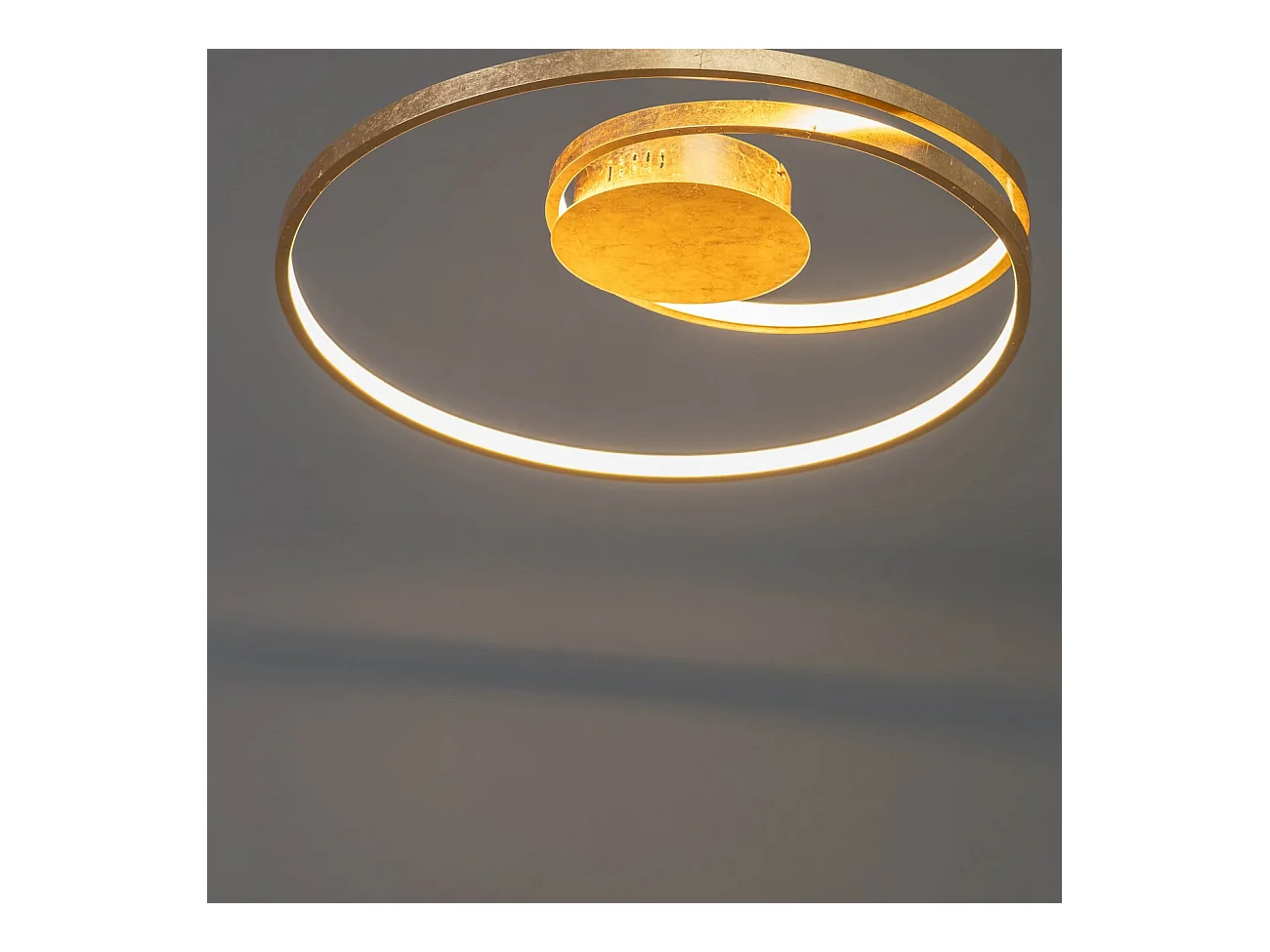 Plafonnier doré double boucle LED - Millenium