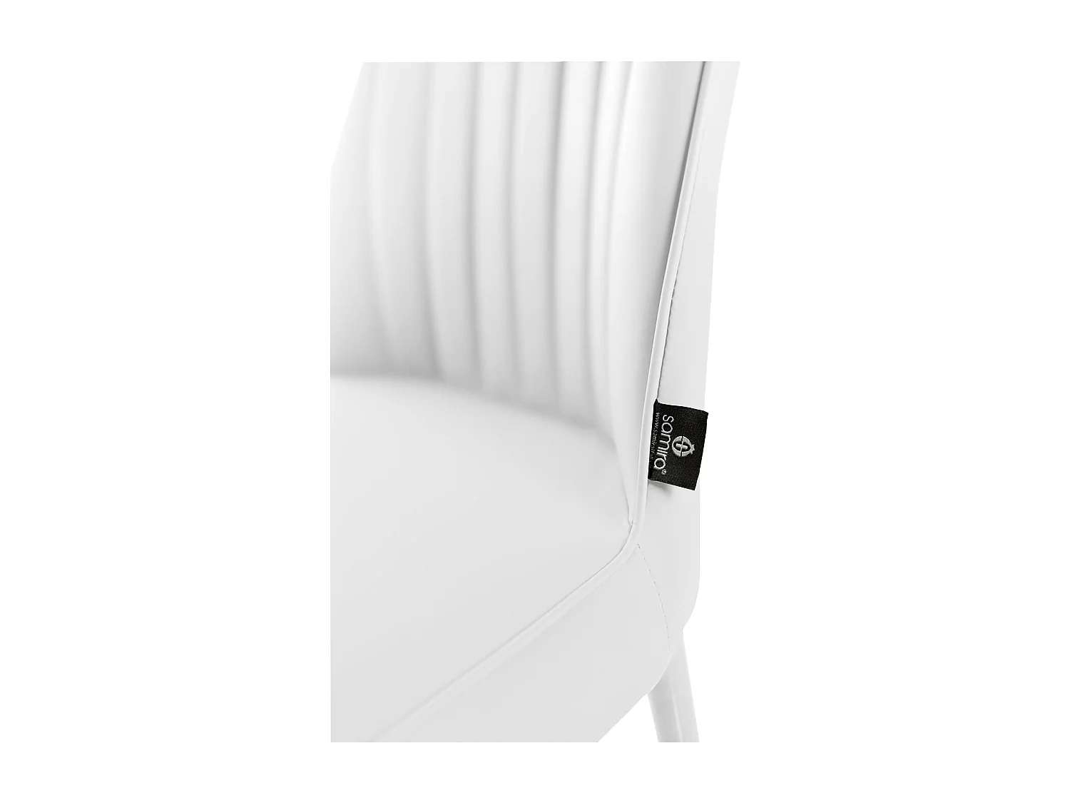 Sedia da pranzo imbottita in ecopelle bianca – Francine (2 Pz.)