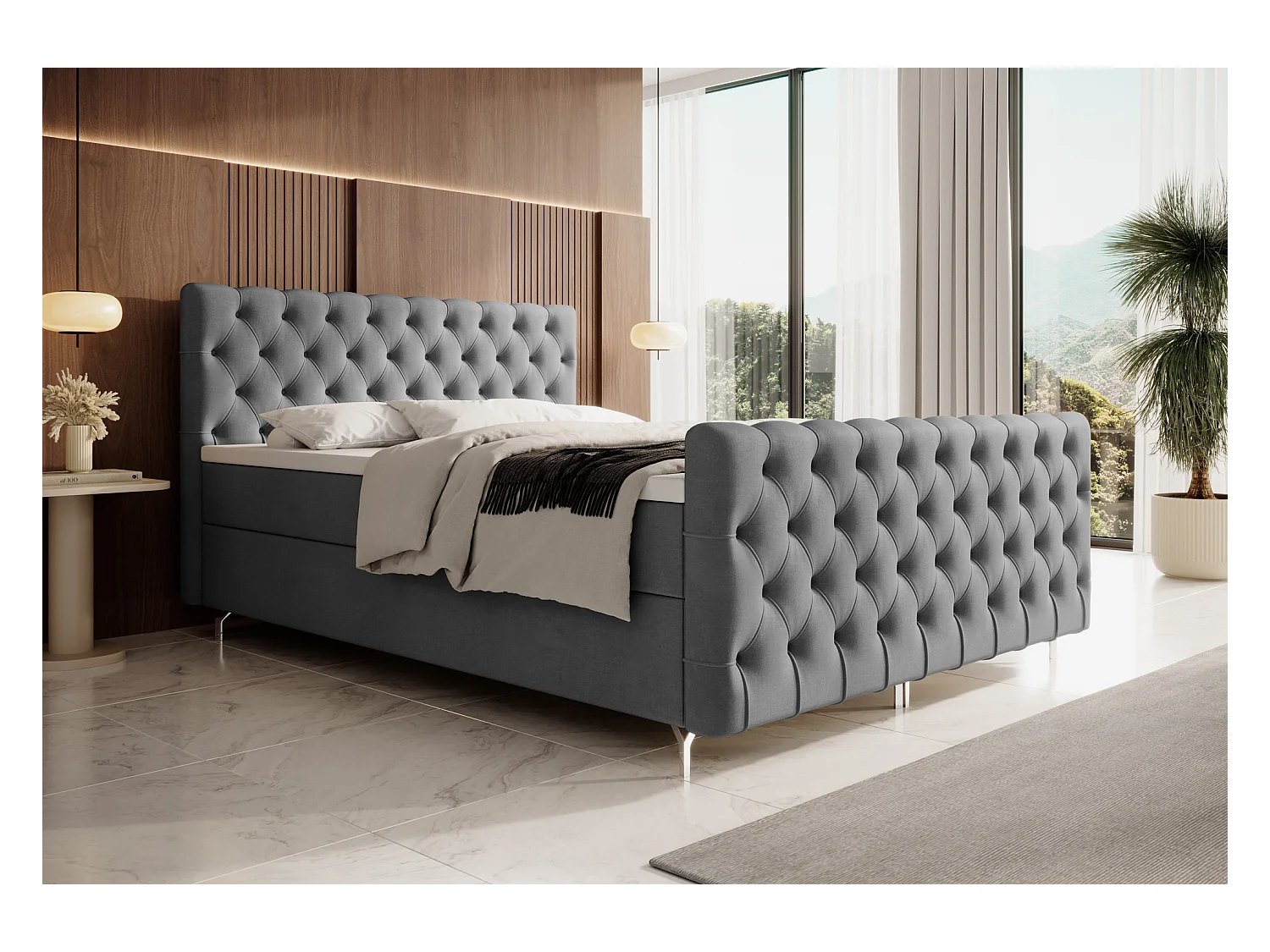 Boxspringbett CHESTER PLUS 200x200 Monolith 92