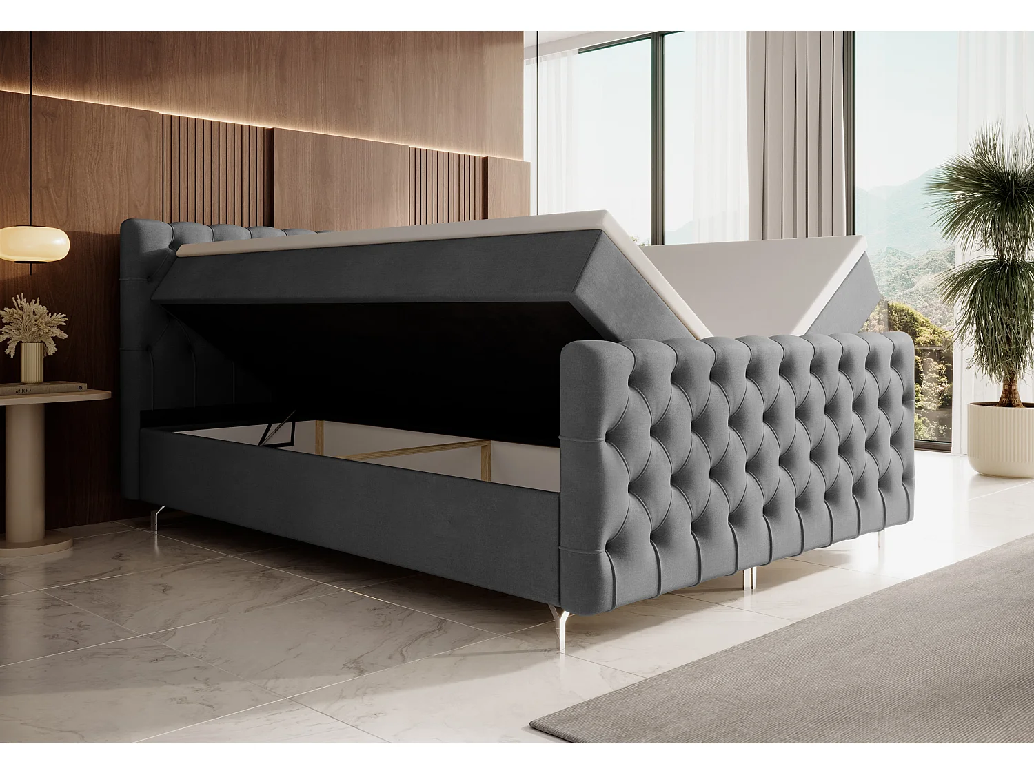 Boxspringbett CHESTER PLUS 140x200 Monolith 92