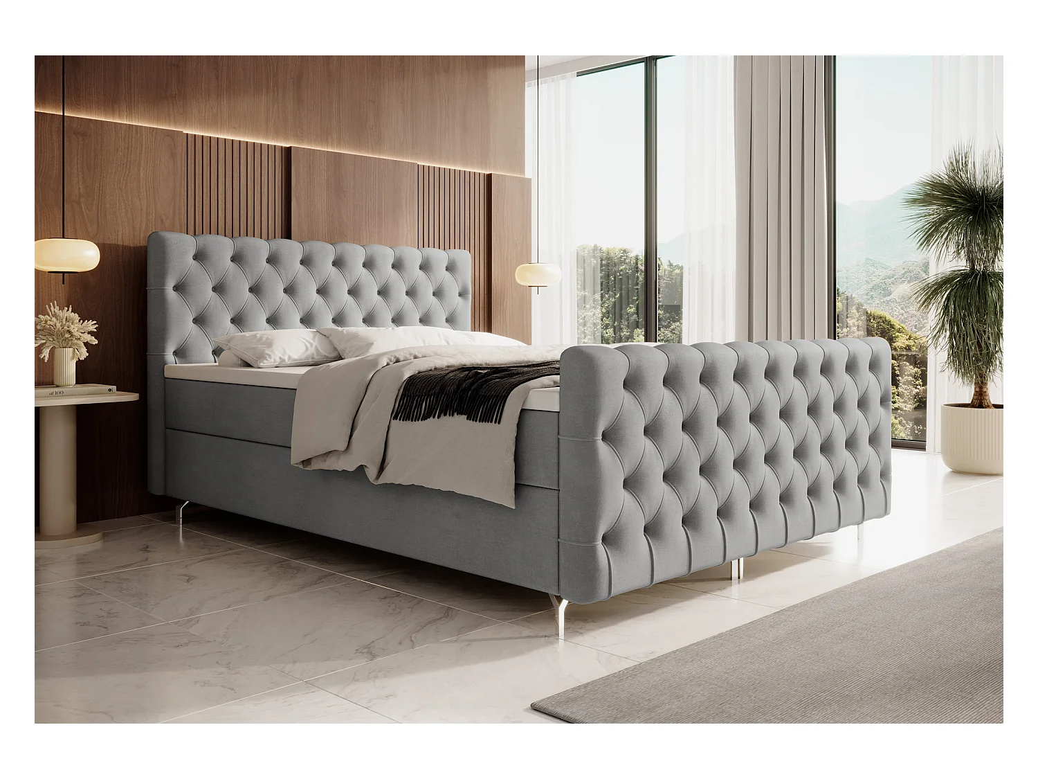 Boxspringbett CHESTER PLUS 160x200 Monolith 84