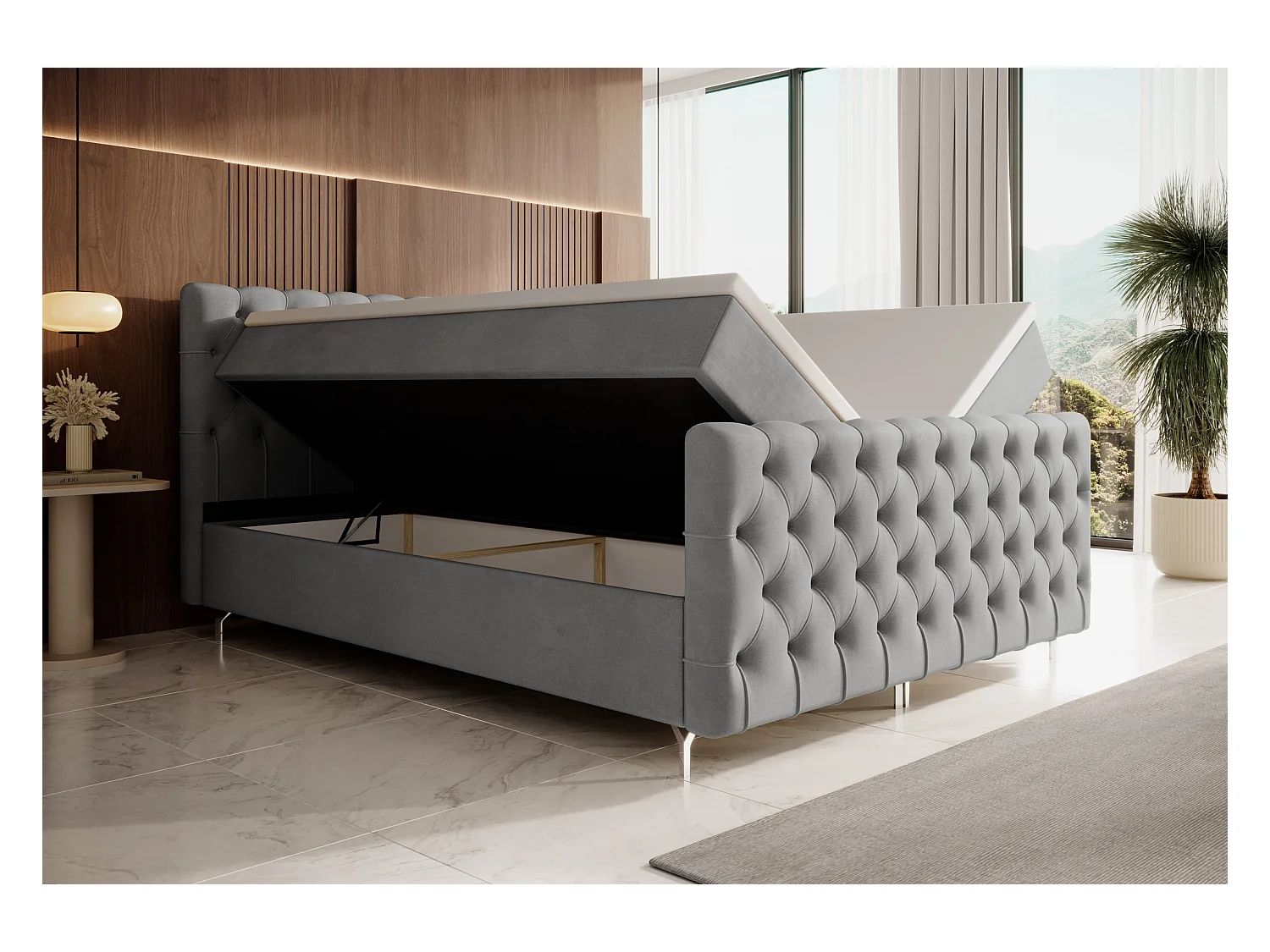 Boxspringbett CHESTER PLUS 160x200 Monolith 84